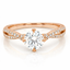 Round Brilliant Cut 0.70ct Diamond Engagement Ring with Diamond Shoulders