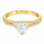 Round Brilliant Cut 0.70ct Diamond Engagement Ring with Diamond Shoulders
