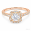 Round Brilliant Cut 0.45ct Diamond Double Halo Engagement Ring