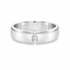Platinum Flat Wedding Band With A Single Princess Cut Diamond