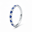 Round Brilliant Cut Sapphire & Diamond Half Hoop Eternity Ring