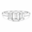 Emerald Cut 0.66ct Diamond Trilogy Engagement Ring