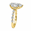Lab Grown Diamond Pear Cut 3.01ct Solitaire Engagement Ring With Diamond Shoulders