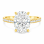 Lab Grown Oval Cut 3.50ct Diamond Engagement Ring with Diamond Shoulders & Hidden Halo