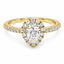Pear Cut 0.54ct Diamond Halo Engagement Ring