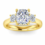 Lab Grown Cushion Cut 2.50ct Diamond Engagement Ring With Round Brilliant Cut Side Stones