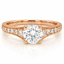 Round Brilliant Cut 0.76ct Diamond Engagement Ring with Diamond Shoulders