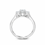 Emerald Cut 0.66ct Diamond Trilogy Engagement Ring
