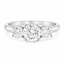 Round Brilliant Cut 1.00ct Diamond Trilogy Engagement Ring