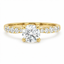 Round Brilliant Cut 0.80ct Diamond Engagement Ring with Diamond Shoulders & Hidden Halo