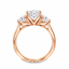 Lab Grown Round Brilliant Cut 1.56ct Diamond Trilogy Engagement Ring