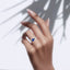 Pear Cut Sapphire with Pear Cut Diamond Side Stone