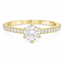 Round Brilliant Cut 0.51ct Diamond Engagement Ring with Diamond Shoulders