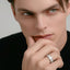Men's Flat Court 5mm Frosted Pattern Wedding Band