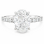 Lab Grown Oval Cut 3.04ct Diamond Engagement Ring with Diamond Shoulders & Hidden Halo