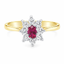 Oval Cut Ruby & Round Brilliant Cut Diamond Cluster Engagement Ring