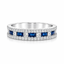 Baguette Cut Sapphire & Diamond Half Hoop Eternity Ring