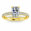 Lab Grown Radiant Cut 2.71ct Diamond Engagement Ring with Diamond Shoulders & Hidden Halo