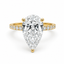 Lab Grown Pear Cut 3.01ct Diamond Engagement Ring with Diamond Shoulders & Hidden Halo