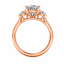 Lab Grown Cushion Cut 2.50ct Diamond Engagement Ring With Round Brilliant Cut Side Stones