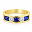 Round Brilliant Cut Sapphire & Diamond 5 Stone Eternity Ring