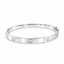 9ct White Gold Bangle With Round Brilliant Cut Diamonds