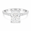 Lab Grown Radiant Cut 2.63ct Diamond Engagement Ring with Diamond Shoulders & Hidden Halo