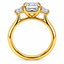 Lab Grown Emerald Cut 2.29ct Diamond Engagement Ring With Trapezoid Cut Diamond Side Stones