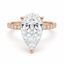 Lab Grown Pear Cut 3.01ct Diamond Engagement Ring with Diamond Shoulders & Hidden Halo