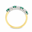 Round Brilliant Cut Diamond & Emerald 7 Stone Eternity Ring