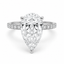 Lab Grown Pear Cut 3.01ct Diamond Engagement Ring with Diamond Shoulders & Hidden Halo