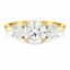 Lab Grown Round Brilliant Cut 1.56ct Diamond Trilogy Engagement Ring
