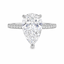 Lab Grown Pear Cut 3.25ct Diamond Engagement Ring with Diamond Shoulders & Hidden Halo
