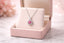 Round Brilliant Cut Pink Sapphire & Diamond Halo Pendant