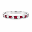 Round Brilliant Cut Diamond & Ruby Half Hoop Eternity Ring