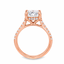 Lab Grown Round Brilliant Cut 3.00ct Diamond Solitaire Engagement Ring With Diamond Shoulders & Hidden Halo