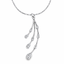 Pear Cut Diamond 3 Row Drop Pendant