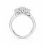 Oval Cut 0.50ct Diamond Trilogy Engagement Ring With Oval Cut Diamond Side Stones