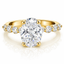 Lab Grown Oval Cut 2.07ct Diamond Engagement Ring With Round Brilliant Cut Side Stones
