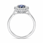 Oval Cut Sapphire With Round Brilliant Cut Diamond Cluster