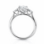 Lab Grown Oval Cut 2.00ct Diamond Engagement Ring With Lab Grown Pear Cut Diamond Side Stones