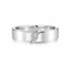 Platinum Flat Wedding Band with Round Brilliant Cut Diamond