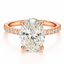 Lab Grown Oval Cut 3.54ct Diamond Solitaire Engagement Ring With Diamond Shoulders