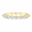 Round Brilliant Cut 0.56ct Diamond 9 Stone Shared Claw Wedding Band