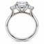 Lab Grown Emerald Cut 2.29ct Diamond Engagement Ring With Trapezoid Cut Diamond Side Stones