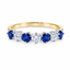 Round Brilliant Cut Sapphire & Diamond 7 Stone Eternity Ring