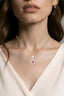 Oval Cut Pink Sapphire & Diamond Cluster Pendant