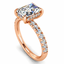 Lab Grown Radiant Cut 2.71ct Diamond Engagement Ring with Diamond Shoulders & Hidden Halo