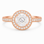 Round Brilliant Cut 0.57ct Diamond Halo Engagement Ring