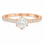 Round Brilliant Cut 0.51ct Diamond Engagement Ring with Diamond Shoulders